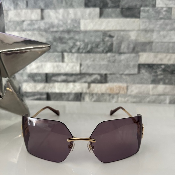 Miu Miu Sunglasses MU 54YS Gold Light Purple Brown 5AK0/6I Women  Logo AUTHENTIC - Picture 2 of 7